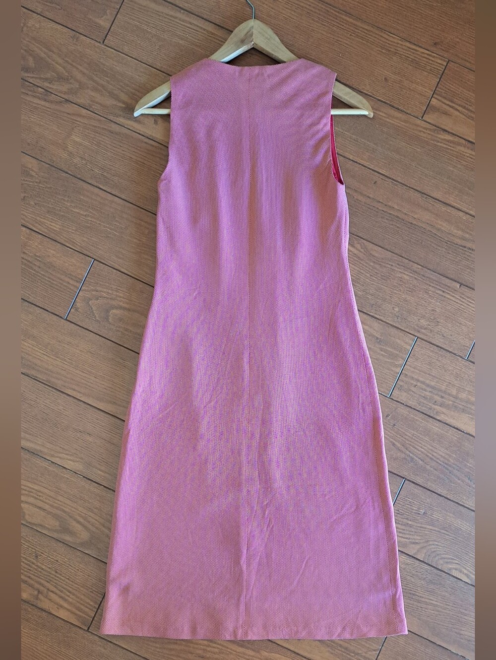 VINTAGE NWT Petite Sophisticate Red Micro Pin-Dot Midi Dress P6 - Picture 4 of 9